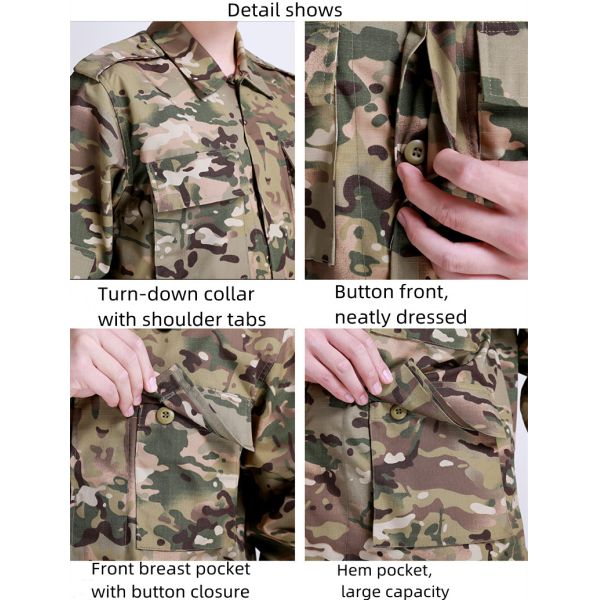 Multicam BDU Military Camouflage Uniform Polyester Cotton Army Bdu Uniform