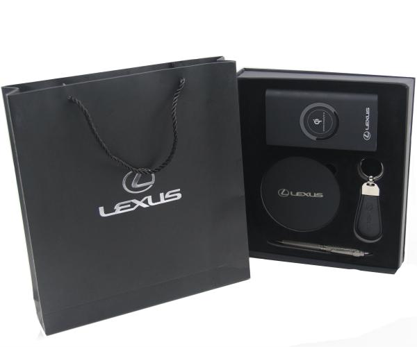 Rechargeable Wireless Power Bank Notebook Keychain Pen Cup Gift Set Business Gift
