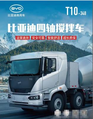 Concrete mixer truck BYD T10-348Four-axis concrete mixer truck 348kwh Curb Weight 16230kg