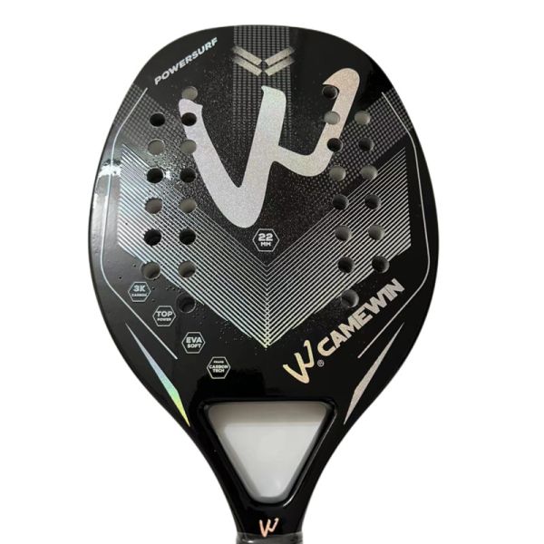 3K Full Carbon Fiber Beach Tennis Racket Sand Grit Surface Tennis Padel with Carry Bag