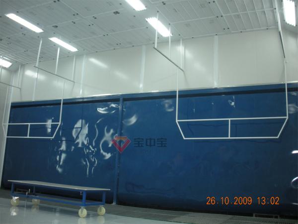 Water Curtain Paint Room Customized Large Industrial For Train / Aircraft Parts Infrared Lamp Paint Booth