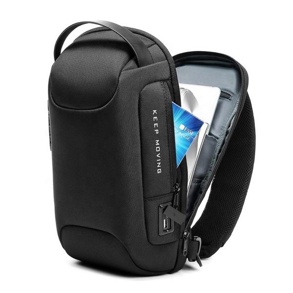 Bolsa de designers à prova d'água anti-roubo bolsa crossbody logotipo personalizado bolsas USB para homens bolsa de peito de ombro único