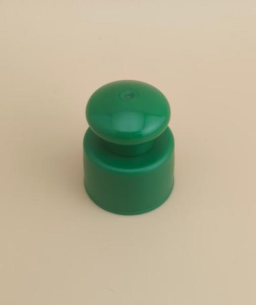 緑色プラスチック スムーズキャップ ボタン付き コスメティックボトル