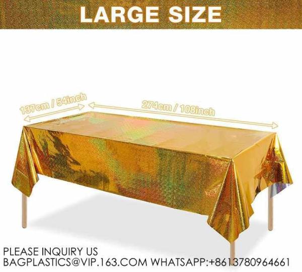 Laser Rainbow Theme Party Tablecloth Aluminum Film Birthday Wedding Party Decoration Disposable Tablecloth Decoration