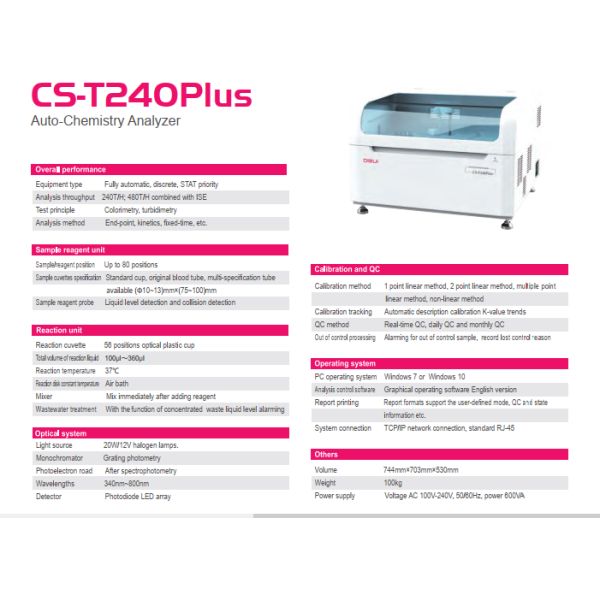 240T/H Blood Chemistry Analyzer