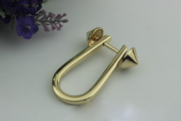 OEM novelty design fashion classical wild zinc alloy can removeble metal d shape bag accessories