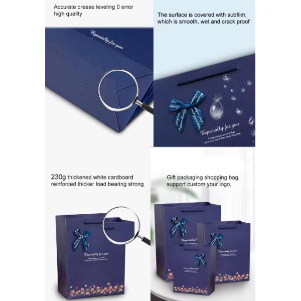 Wholesale Custom Party Gift Bags With Logo Shopping Bag Hard Paper Bag
