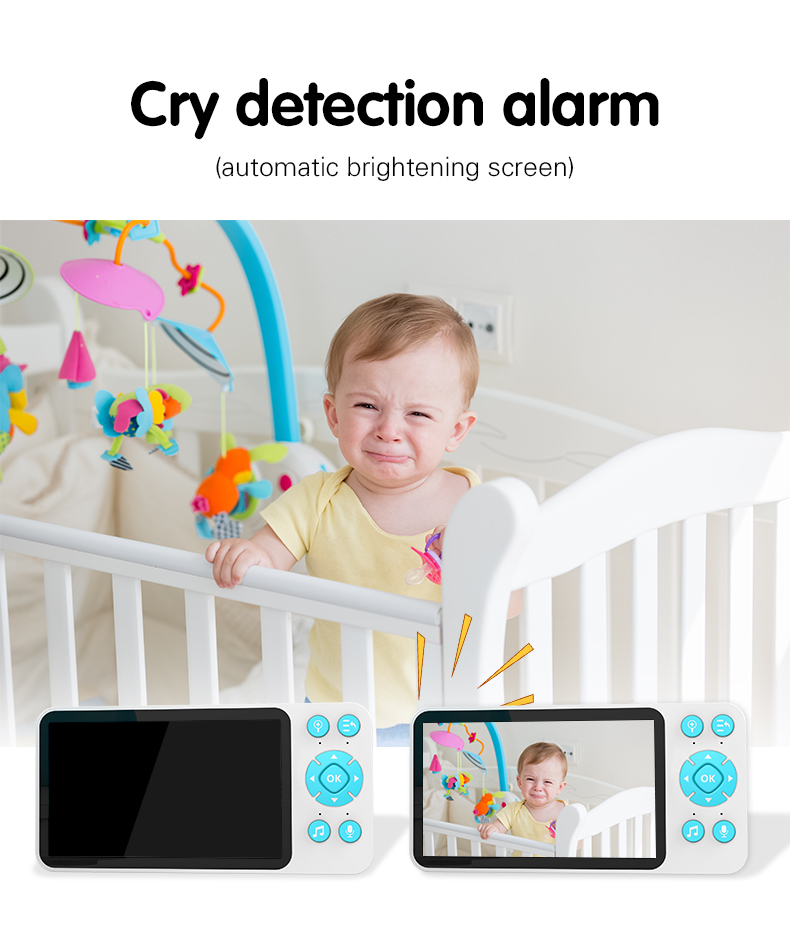Hot Sale HD 1080P Tuya Smart Baby Pet Monitor Wifi Night Vision Camera 5.0 IPS Screen 3X Zoom Motion&Cry&Temperature Detection