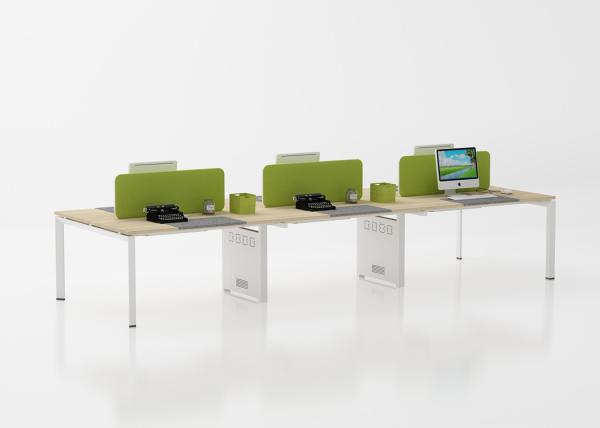 Melamine Office Workstation Desks Customized Size For 6 Person