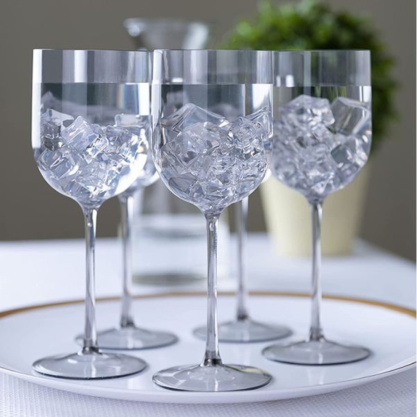 Unbreakable Modern Black Plastic Wine Glasses 15.5oz 450ml Recyclable