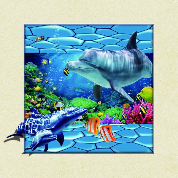 Home Wall Decoration Custom Lenticular Printing 5d Depth 20 x 20cm Dolphin Poster