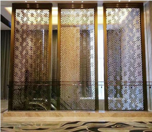 OEM curtain wall panel metal screen stainless steel finish brass color