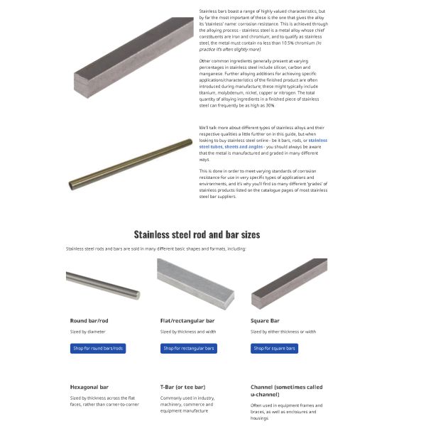 SS304 316L 310S 2205 321 904L Barra redonda brillante de acero inoxidable para ingeniería de la construcción