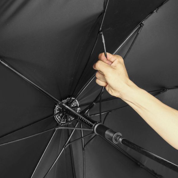 Silver Metal Handle Straight Double Canopy Rolls Royce Golf Umbrella Custom Logo