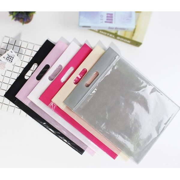 Clothing Portable Plastic Bag Long Sleeve Hoodie Pants Featuring Transparent Zipper Non-Woven Material for Shoes Socks Fur