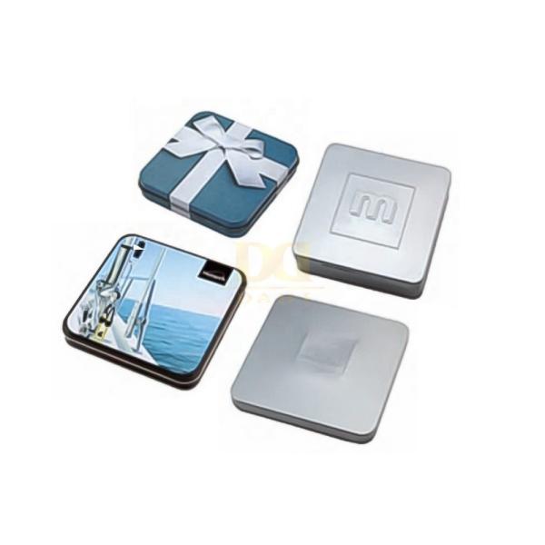 DADI Matte Finish Square Tin Canister 0.23mm-0.38mm Small Square Candy Tin Box with Embedded Lid