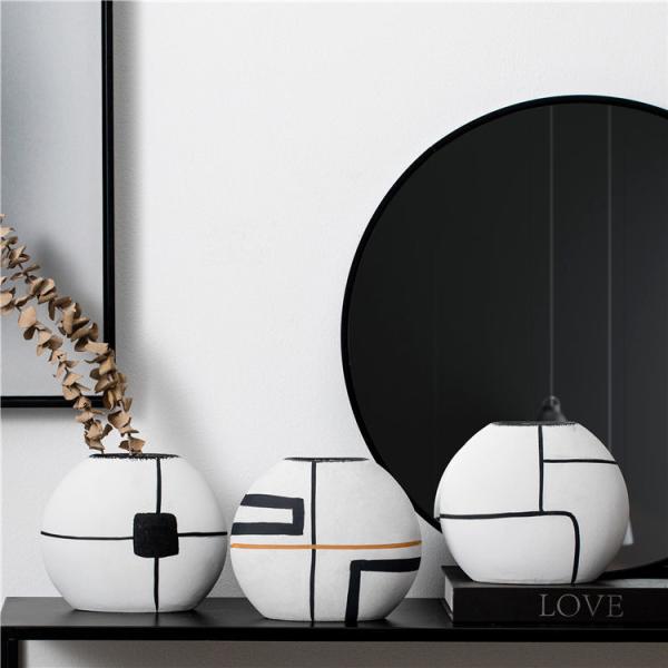 Modern Custom Design Living Room Nordic Round Vase Ornaments Home Decor Matte Ceramic Vases For Interior