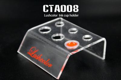 Suporte de copo acrílico transparente profissional da tinta da tatuagem para guardarar 6 copos