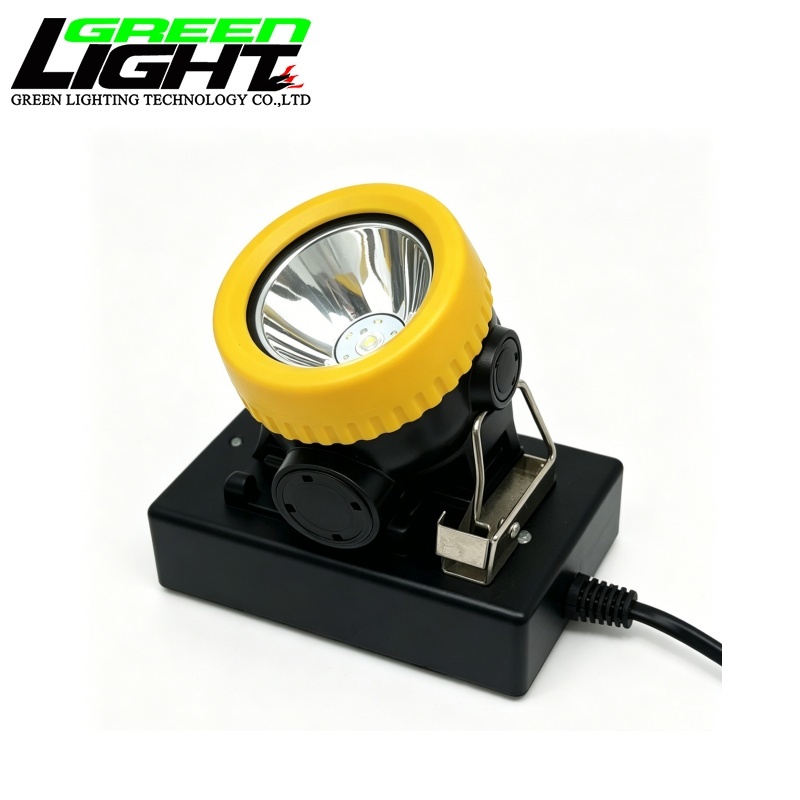 Cordless Mining Cap Lamp 5000Lux Rechargeable LED Miner Headlamp Lightweight IP68 Mining Helmet Light GLT-2