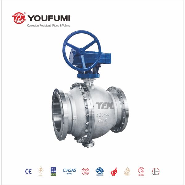Medium Pressure CF3M Ball Valve , Corrosion Proof Flanged Floating Ball Valve