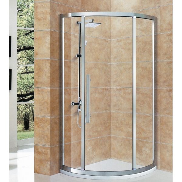 Isolated Cabin Shower Room Accessories with Round Tray Shape and Sliding Open Style