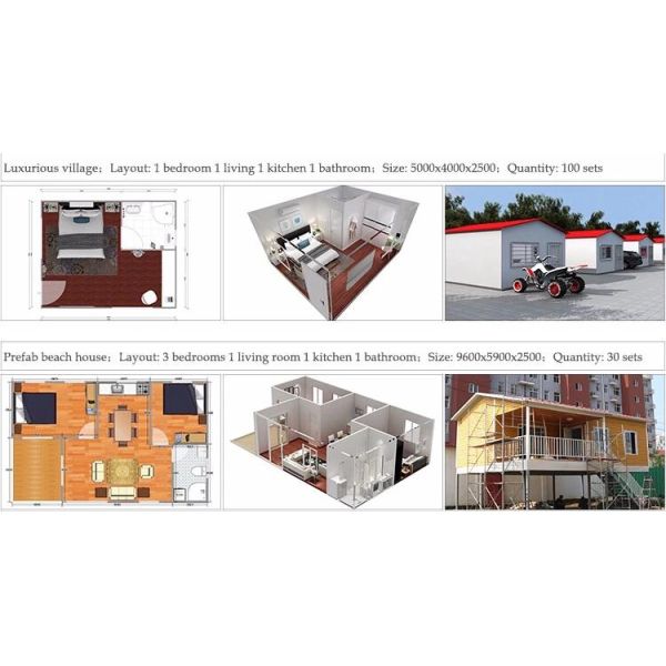 Полуфабрикат архитектурноакустический Префаб самонаводят/курортный отель домов Префаб рассказа двойника