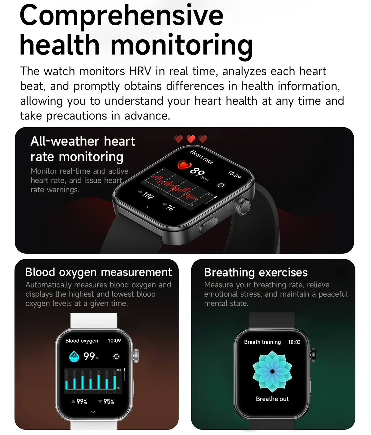 1.83inch large full touch screen digital body skin temperature sensor square dial custom gps tracking caller id HK5 smart phone calling J11 watch call function access control ladies female kids