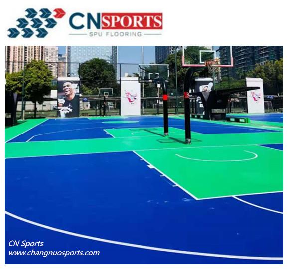 Blue Seamless Polyurethane Sports Floors Shock Absorption