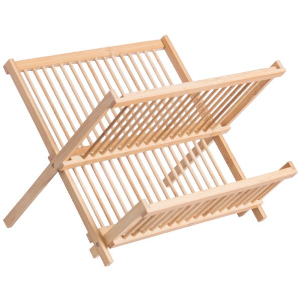 Bamboo plate Holder for Dish Rack- plate and bowl  Drying rack - Bamboo Dish Drying Racks