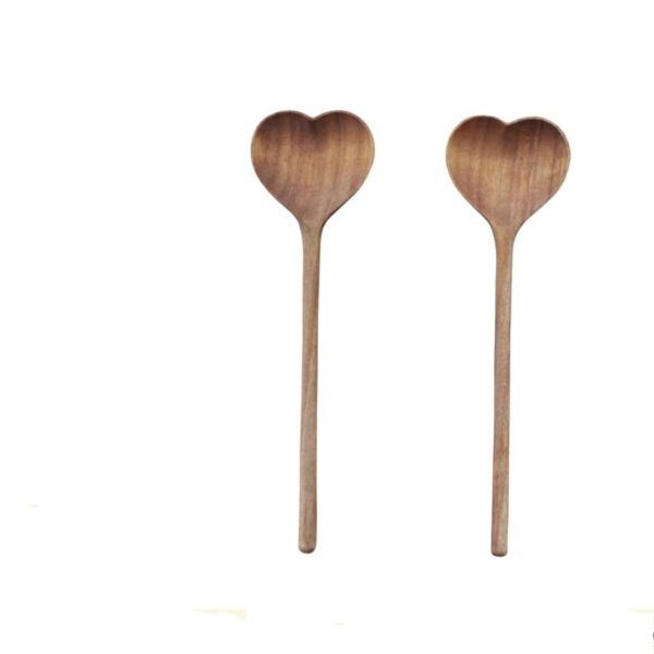 Eco-Friendly Disposable Coffee Stirrer Wooden Spoon Love Shape Japanese Kitchen Utensil