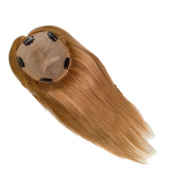 High Density European Free Part Silk Top Base 1B Real Remy Raw Hair Toupee Wig Pieces Toppers for Women