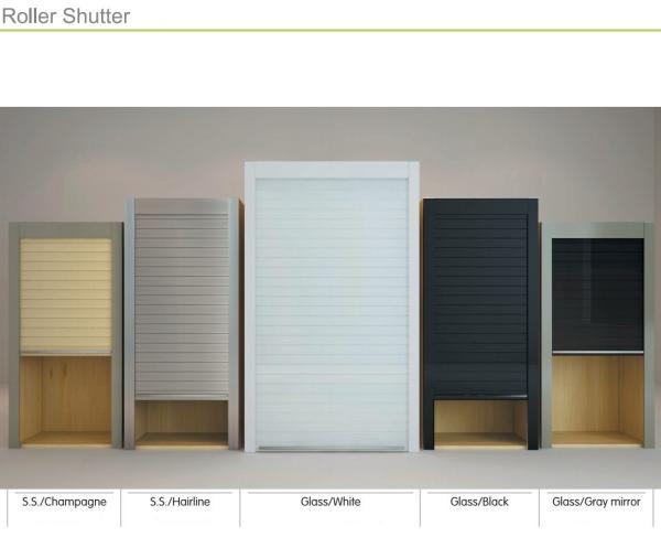 Kitchen PVC/ Glass Roller Shutter Rollup Sliding Door for Cabinets