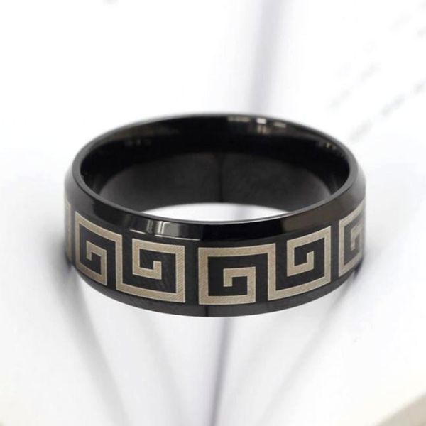 New Unique Titanium steel 18 k gold & black Wholesale Fashion Jewelry Wedding Bands Vintag