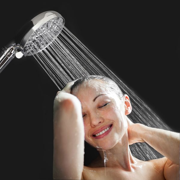 Get the Perfect Shower with this High Pressure Rain Shower Head and Stone Filter Combo