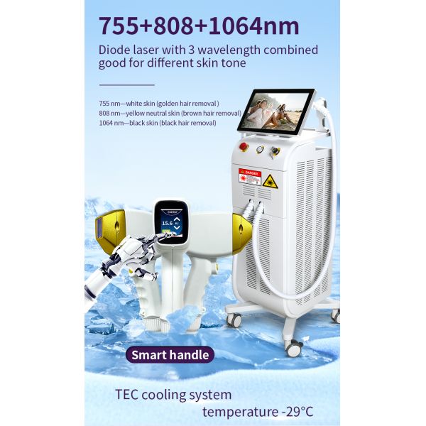 STANDING Beauty Machine for Skin Rejuvenation and Diode Laser Hair Removal 755 808 1064nm