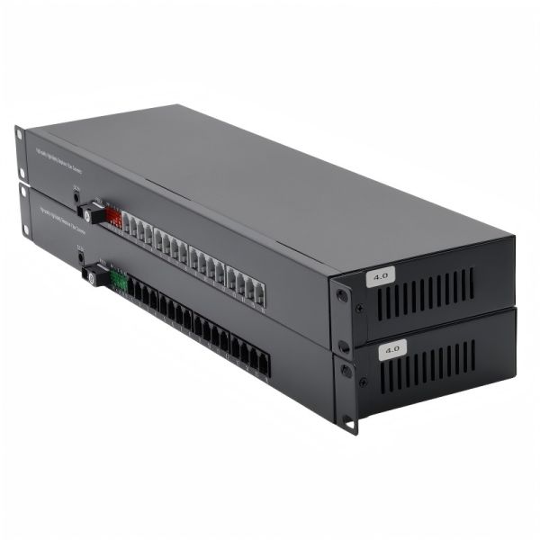16 Channel Analog Telephone Multiplexer Rack Mount Fiber Optic Mux