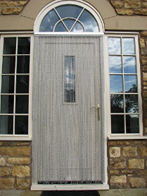 Anodized Chain Link Curtain For Room Divider Gives A Colorful Life