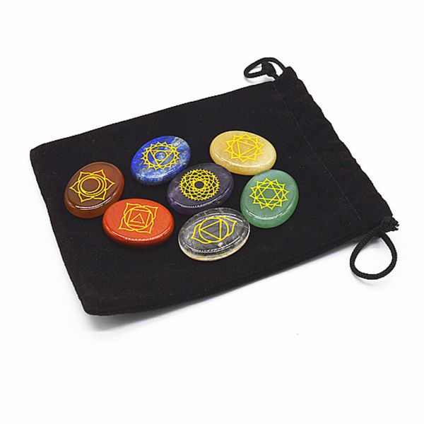 Seven Chakra Stones Set for Body and Spirituality Healing Art Collectible Tumbled Crystals