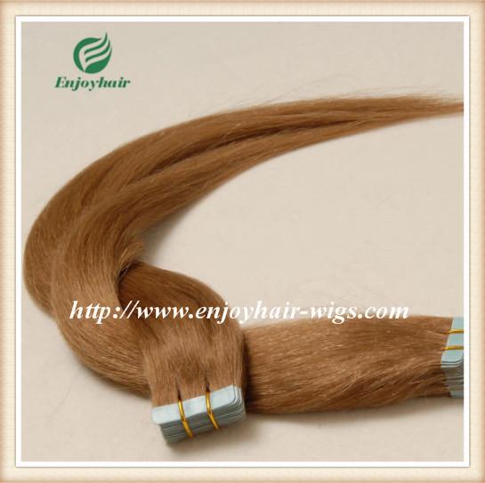 Tape Hair extension 16-28L,100s/pack 10# color Straight malaysian virgin hair