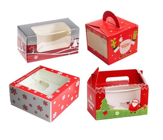 Personalised Christmas Packaging Boxes With Clear Window Environmental Friendly
