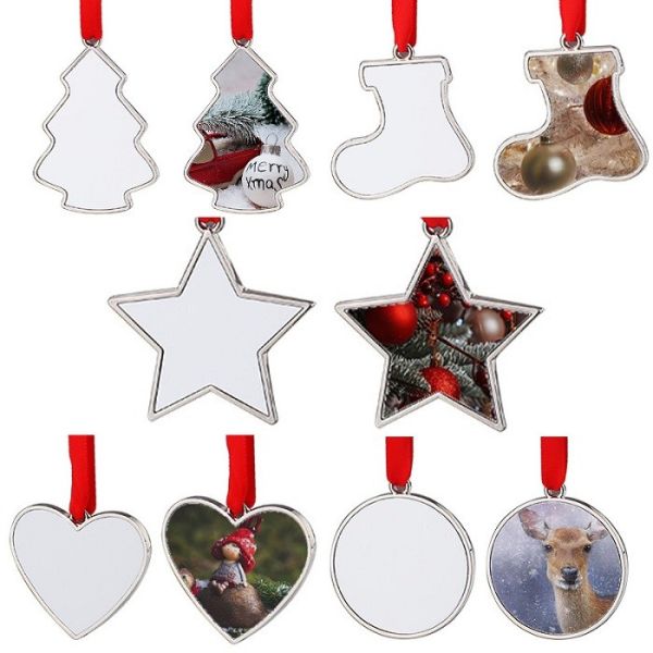 Blank Metal Sublimation Christmas Ornament Christmas Tree Hanging Decorations