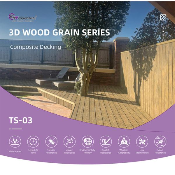 Wood Grain Blue Gray Hollow Core Decking Composite 150x25mm Antisepsis