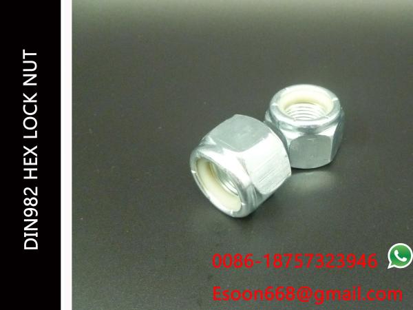 Prevailing torque type hex lock nuts DIN982,DIN6924,ISO7040 Zinc Plated,Carbon steel