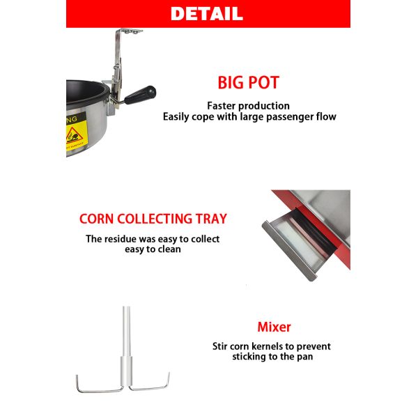 Удобная ванная машина для попкорна с пищевым согревателем и частным дизайном плесени