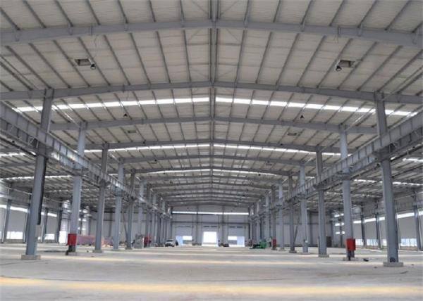 Prefab Steel Warehouse Building with Rock Wool Insulation 50 Year Lifespan