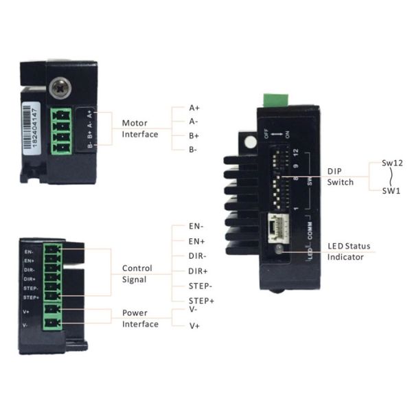 Compact Open Loop Mini Stepper Driver 3.0A 2 Phase Y2SD1R5 12 to 48VDC Input