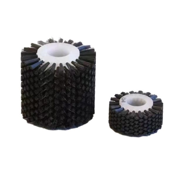 Industrial Wear Resistant Nylon Bristle Small Round Roller Wheel Brush for Cleaning