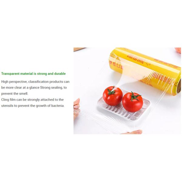 45cm 50cm Fresh Food PVC Cling Wrap Plastic Biodegradable Film For Food Packaging