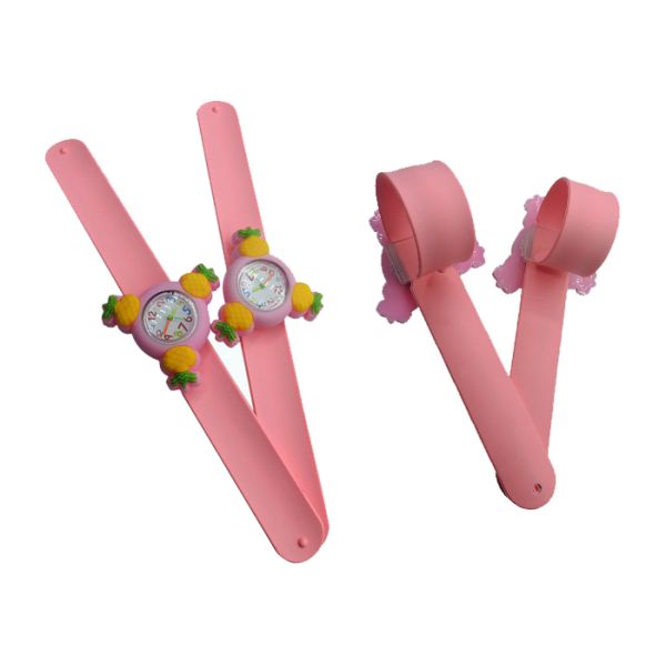 led Children's fruit spinning pineapple clap silicone watch bracelet gift custom logo cartoon clap quartz literal