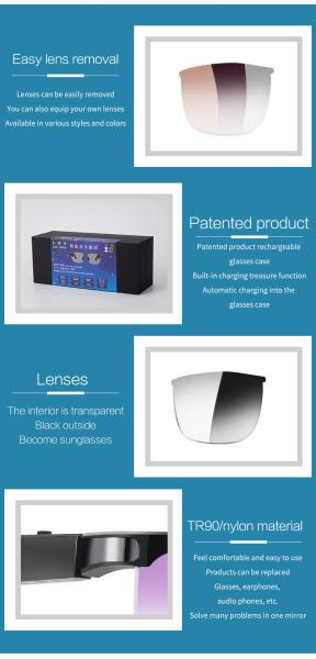 Fashion Glasses 2021 Directional audio Clear Frame Metal Folding  Reading Glasses  Portable Fold Smart Music Glasses